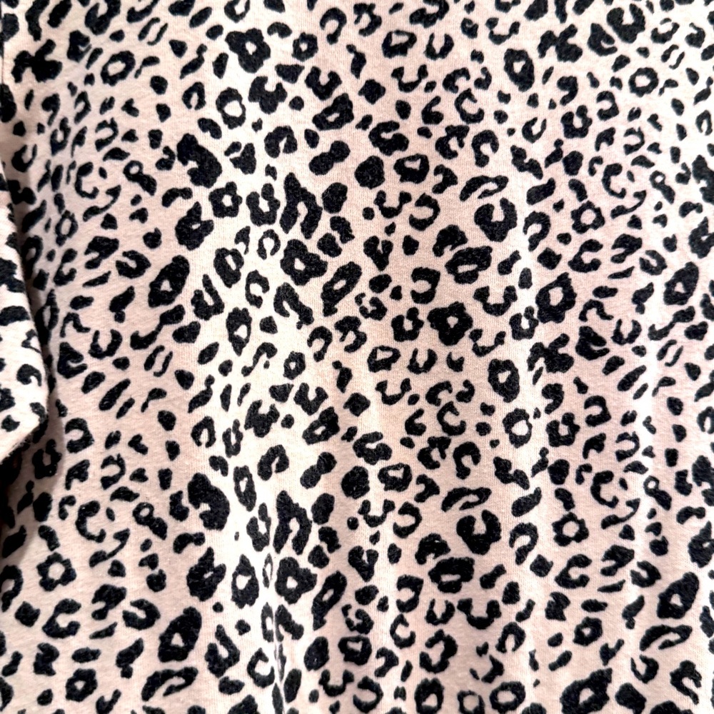 Sandy Liang Black & Cream Leopard Cotton Blouse Shirt Top Size 6 - Picture 9 of 12